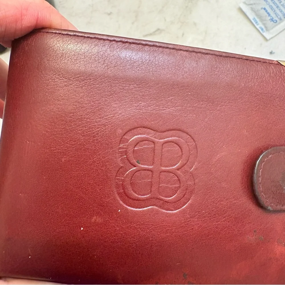 Balenciaga burgundy leather men’s bifold wallet vintage